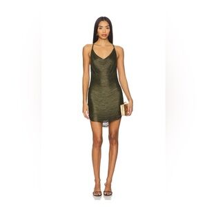 Jaded London Olive Green Draped Mini Dress
